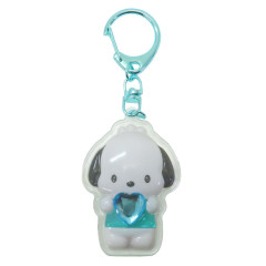 Japan Sanrio Acrylic Keychain - Pochacco : Plump 3D Heart Crystal