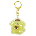 Japan Sanrio Acrylic Keychain - Pompompurin : Plump 3D Heart Crystal - 1