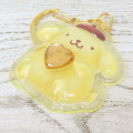 Japan Sanrio Acrylic Keychain - Pompompurin : Plump 3D Heart Crystal - 3