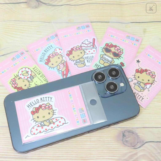 Japan Sanrio Vinyl Sticker - Hello Kitty : Tan Swimsuit Swim Ring - 2