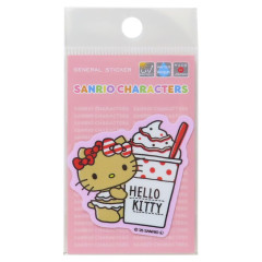 Japan Sanrio Vinyl Sticker - Hello Kitty : Tan Swimsuit Frappé