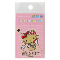 Japan Sanrio Vinyl Sticker - Hello Kitty : Tan Swimsuit Ice Cream