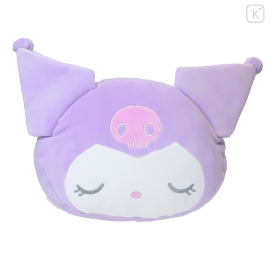 Japan Sanrio Die-cut Cushion - Kuromi : Sleeping Face - 1