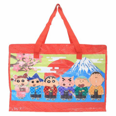 Japan Crayon Shin-chan Souvenir Laminated Woven PP Eco Shopping Bag - Shinnosuke Nohara : Mt. Fuji & Friends Kimono