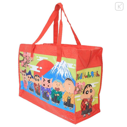 Japan Crayon Shin-chan Souvenir Laminated Woven PP Eco Shopping Bag - Shinnosuke Nohara : Mt. Fuji & Friends Kimono - 2