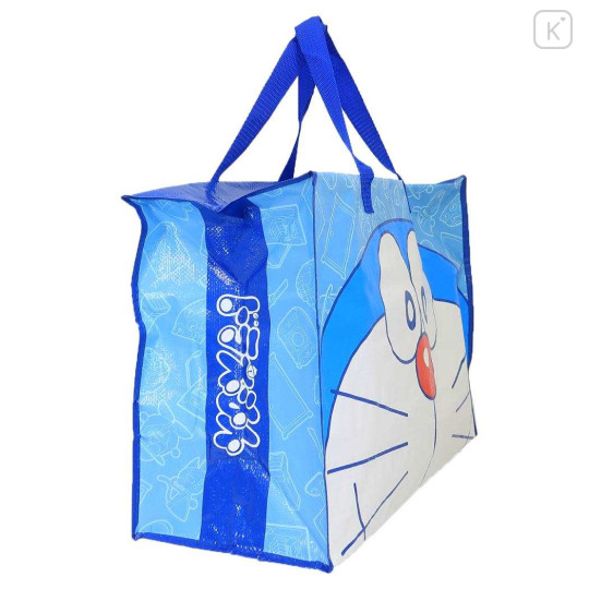 Japan Doraemon Souvenir Laminated Woven PP Eco Shopping Bag - Doraemon : Face Blue - 2