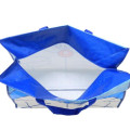 Japan Doraemon Souvenir Laminated Woven PP Eco Shopping Bag - Doraemon : Face Blue - 4
