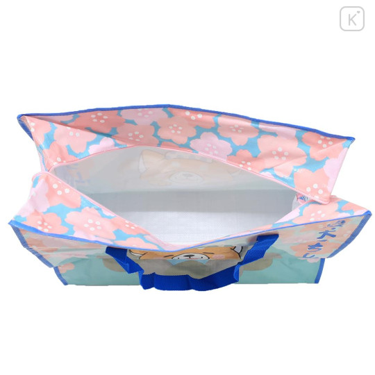 Japan Mochishiba Souvenir Laminated Woven PP Eco Shopping Bag - Mt. Fuji Onsen Blue - 3