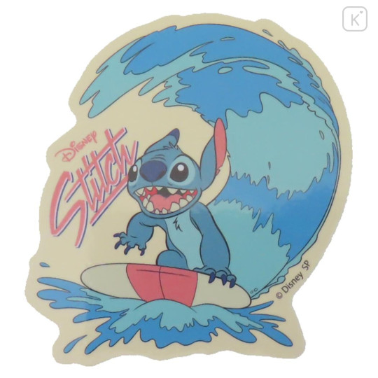 Japan Disney Vinyl Sticker - Stitch : Surfing - 1