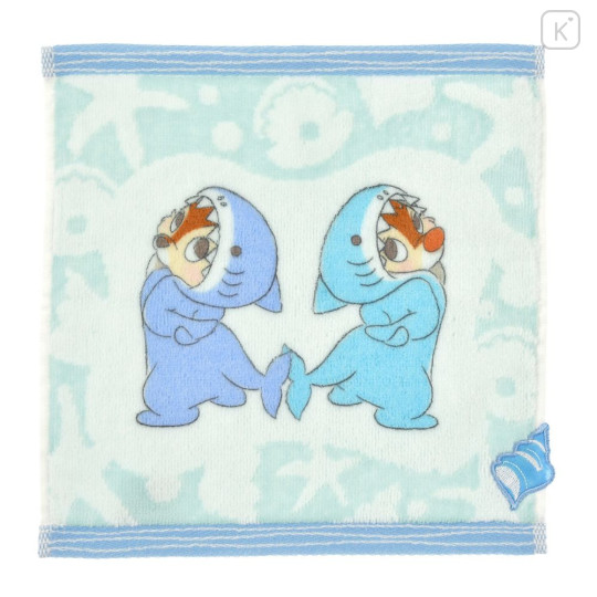 Japan Disney Store Mini Towel Jacquard Handkerchief - Chip & Dale : Shark Costume - 1