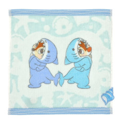 Japan Disney Store Mini Towel Jacquard Handkerchief - Chip & Dale : Shark Costume