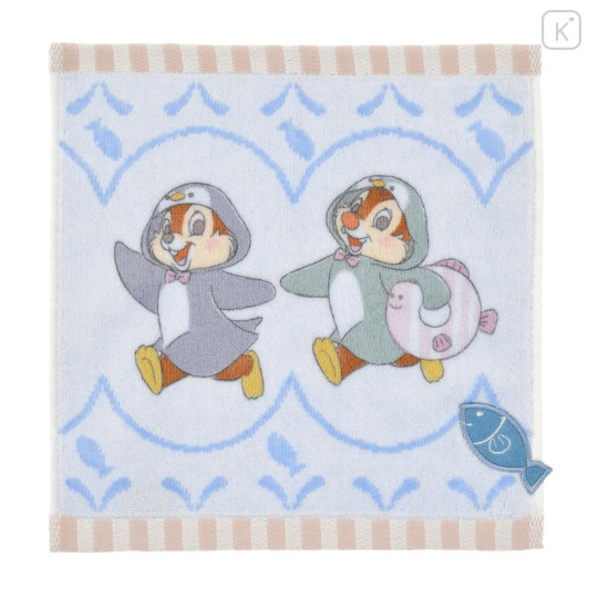 Japan Disney Store Mini Towel Jacquard Handkerchief - Chip & Dale : Penguin Costume - 1