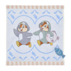 Japan Disney Store Mini Towel Jacquard Handkerchief - Chip & Dale : Penguin Costume