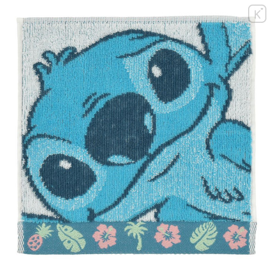 Japan Disney Store Mini Towel Jacquard Handkerchief - Stitch : Face - 1
