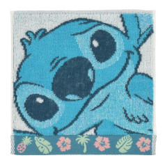 Japan Disney Store Mini Towel Jacquard Handkerchief - Stitch : Face