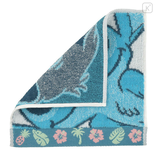 Japan Disney Store Mini Towel Jacquard Handkerchief - Stitch : Face - 2