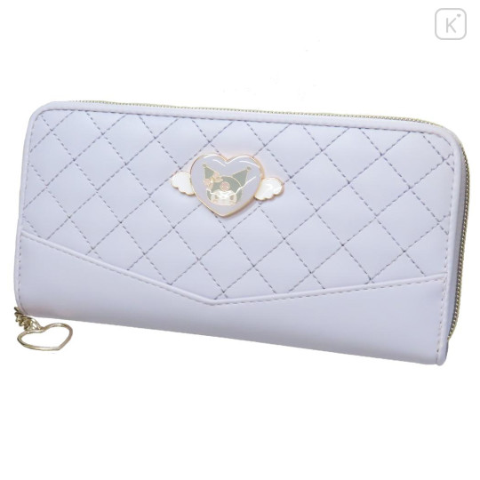 Japan Sanrio Quilted Long Wallet - Kuromi : Dreaming Angel Face - 1