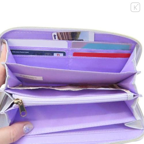 Japan Sanrio Quilted Long Wallet - Kuromi : Dreaming Angel Face - 4
