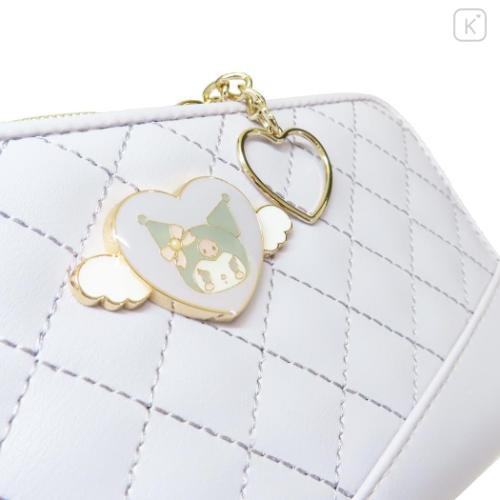 Japan Sanrio Quilted Long Wallet - Kuromi : Dreaming Angel Face - 6