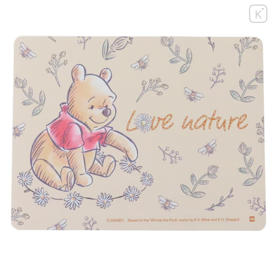Japan Disney Water Absorption Quick Dry Bath Floor Mat - Pooh : Flower Love Nature - 1