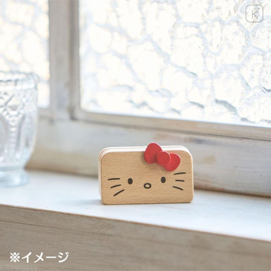 Japan Sanrio Wooden Memo Stand - Hello Kitty : Red - 4