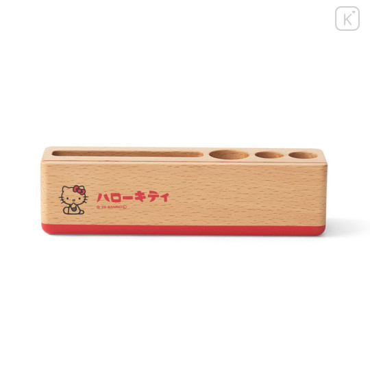 Japan Sanrio Wooden Desk Stand - Hello Kitty : Red - 1