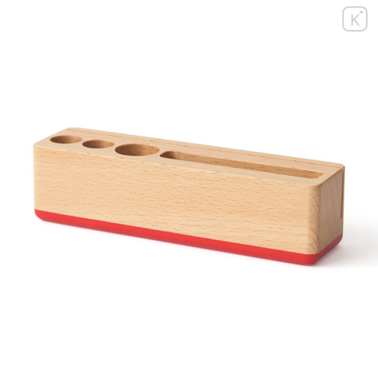 Japan Sanrio Wooden Desk Stand - Hello Kitty : Red - 3