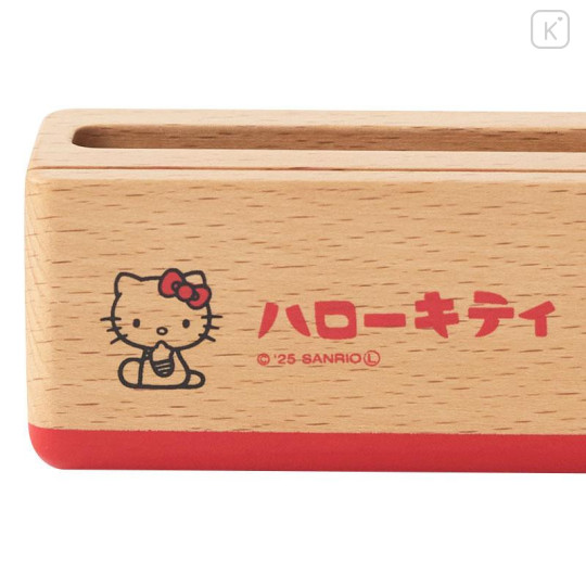 Japan Sanrio Wooden Desk Stand - Hello Kitty : Red - 4