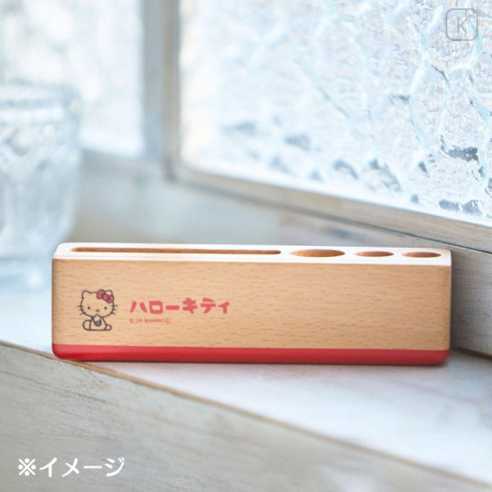 Japan Sanrio Wooden Desk Stand - Hello Kitty : Red - 5