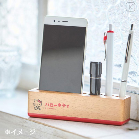 Japan Sanrio Wooden Desk Stand - Hello Kitty : Red - 6