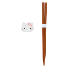 Japan Sanrio Chopsticks & Chopstick Rest Set - Hello Kitty : Pink