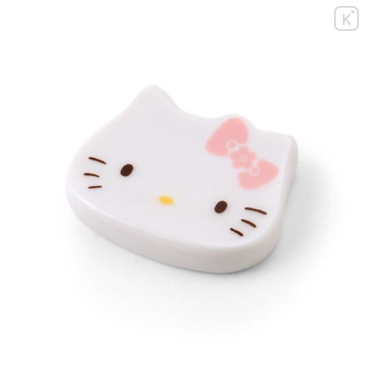 Japan Sanrio Chopsticks & Chopstick Rest Set - Hello Kitty : Gold - 2