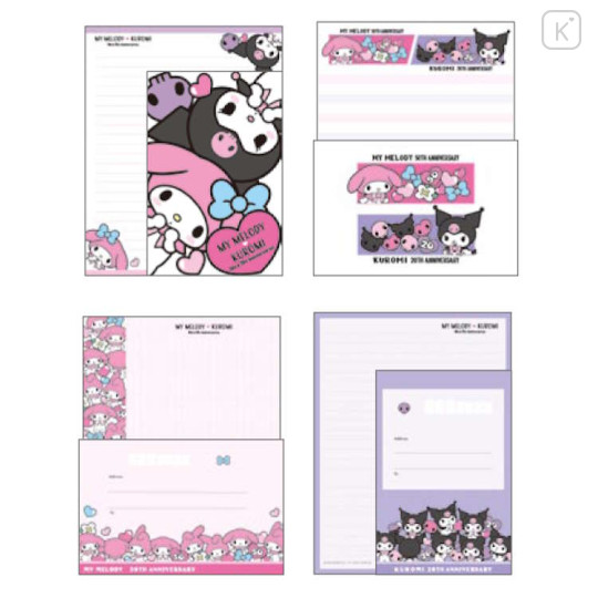 Japan Sanrio Letter Writing Set - My Melody 50th & Kuromi 20th Anniversary Love - 2