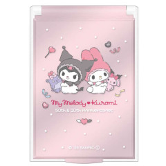 Japan Sanrio Folding Mirror - My Melody 50th & Kuromi 20th Anniversary Party Pink