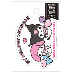 Japan Sanrio Vinyl Sticker - My Melody 50th & Kuromi 20th Anniversary Love