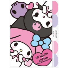 Japan Sanrio 5 Pockets A4 Clear File - My Melody 50th & Kuromi 20th Anniversary Love