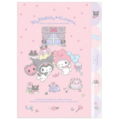 Japan Sanrio 5 Pockets A4 Clear File - My Melody 50th & Kuromi 20th Anniversary Party Pink