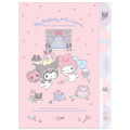 Japan Sanrio 5 Pockets A4 Clear File - My Melody 50th & Kuromi 20th Anniversary Party Pink - 1