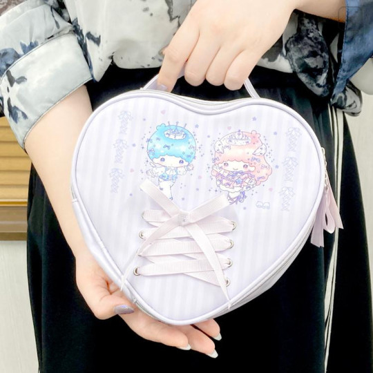 Japan Sanrio Vanity Pouch - Little Twin Stars : Dolly Mix Heart-shaped - 4