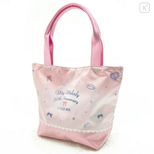 Japan Sanrio Mini Tote Bag - My Melody : Dolly Mix Pearl Pink - 2