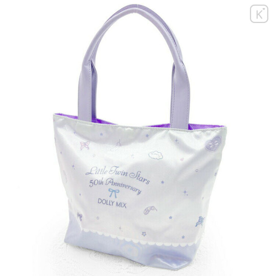 Japan Sanrio Mini Tote Bag - Little Twin Stars : Dolly Mix Pearl - 2