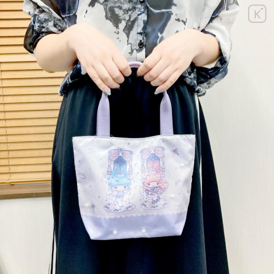 Japan Sanrio Mini Tote Bag - Little Twin Stars : Dolly Mix Pearl - 4