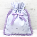 Japan Sanrio Frill Drawstring Pouch - Little Twin Stars : Dolly Mix Pearl - 2