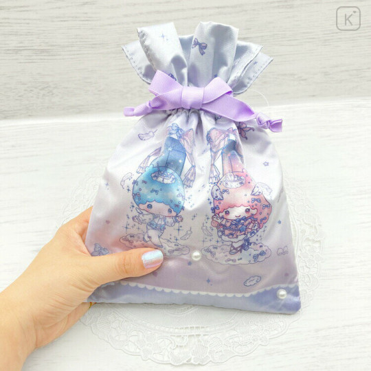 Japan Sanrio Drawstring Pouch - Little Twin Stars : Dolly Mix Pearl - 2
