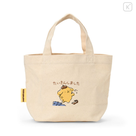 Japan Sanrio Mini Tote Bag - Pompompurin : Can't Do It - 2