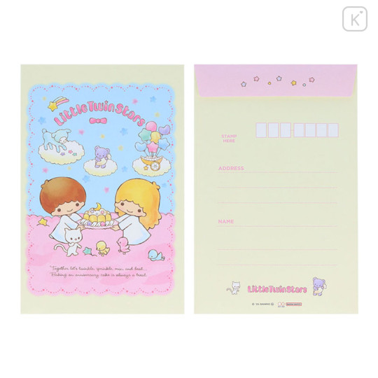 Japan Sanrio Letter Envelope Set - Little Twin Stars : 50th Anniversary Afternoon Tea - 2
