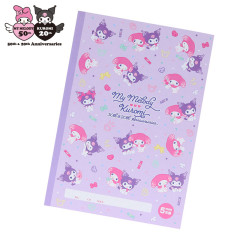 Japan Sanrio B5 Grid Notebook - My Melody 50th & Kuromi 20th Anniversary