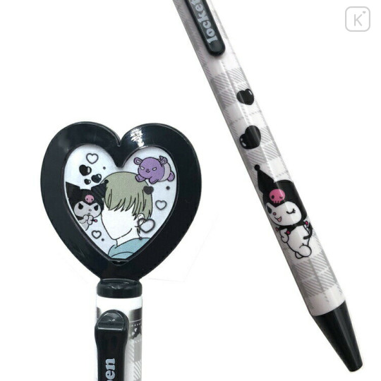 Japan Sanrio Ballpoint Pen - Kuromi : Heart Shaped Photo Frame Enjoy Idol - 2