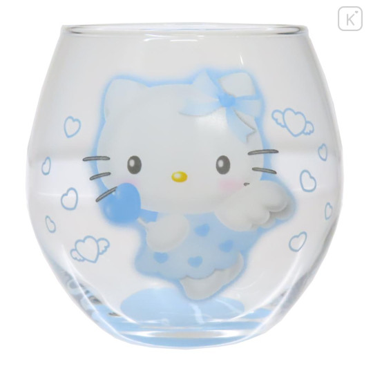 Japan Sanrio Swinging Glass Tumbler - Hello Kitty : Angel Blue - 1