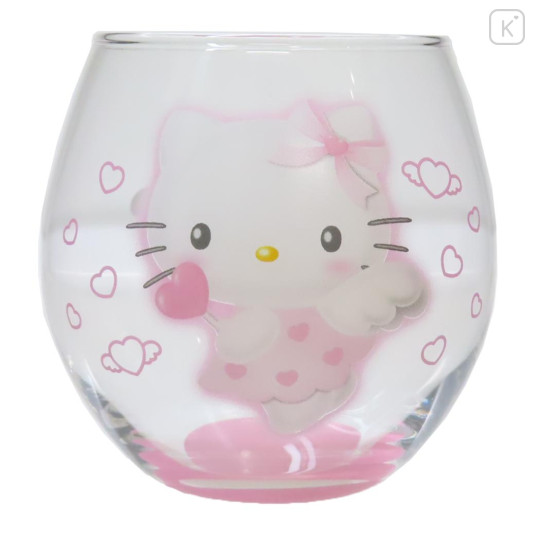 Japan Sanrio Swinging Glass Tumbler - Hello Kitty : Angel Pink - 1